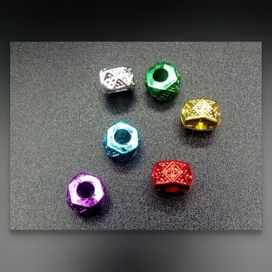 6 Eck-Perlen metallic